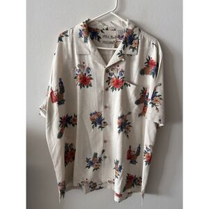 Batik Bay Shirt Mens XXL Hawaiian Silk Blend Resort Tropical Cocktails Pineapple
